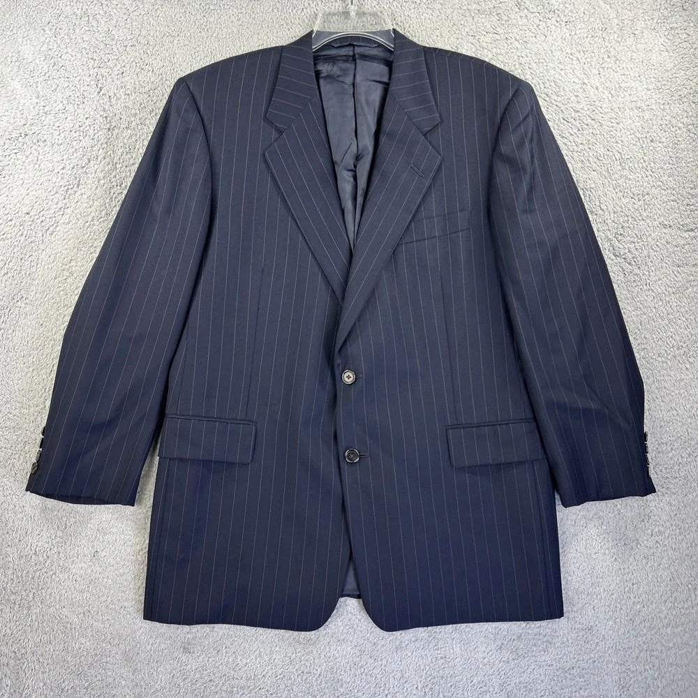 Hickey‎ Freeman Loro Piana Blazer 43 Navy Pinstripe Tasmanian Sport Coat Jacket